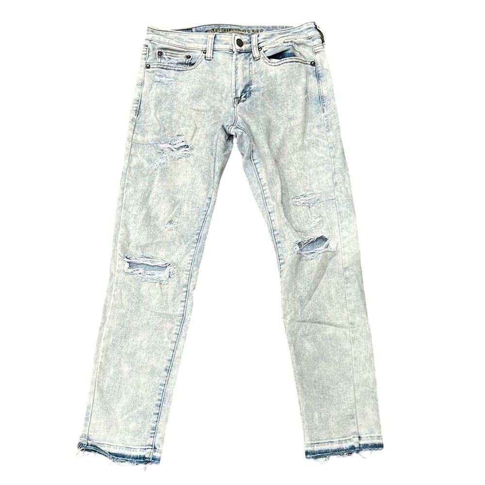 American Eagle Men's Next Level Flex Distressed Super Skinny Jean Size 29x30